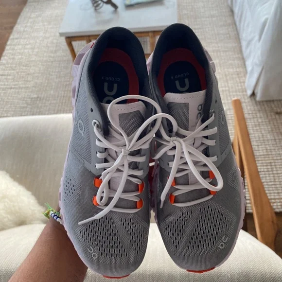 On Running Women's Athletic Shoes - Gray and Orange - Picture 4 of 8